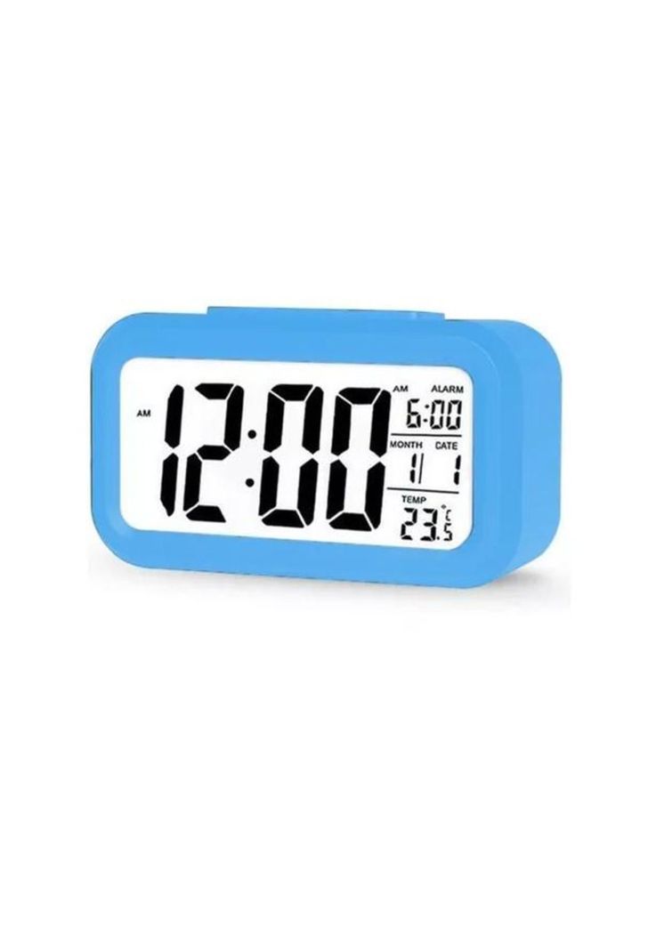 Reloj despertador pantalla led color azul-0