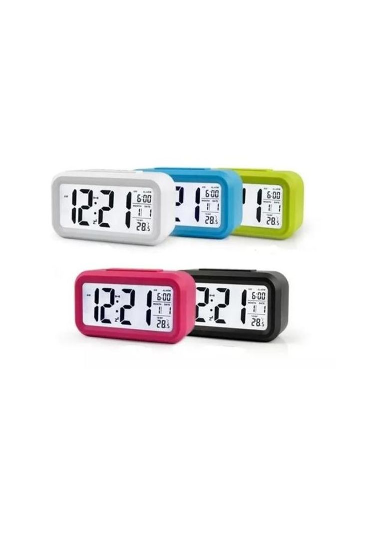 Reloj despertador pantalla led color azul-2