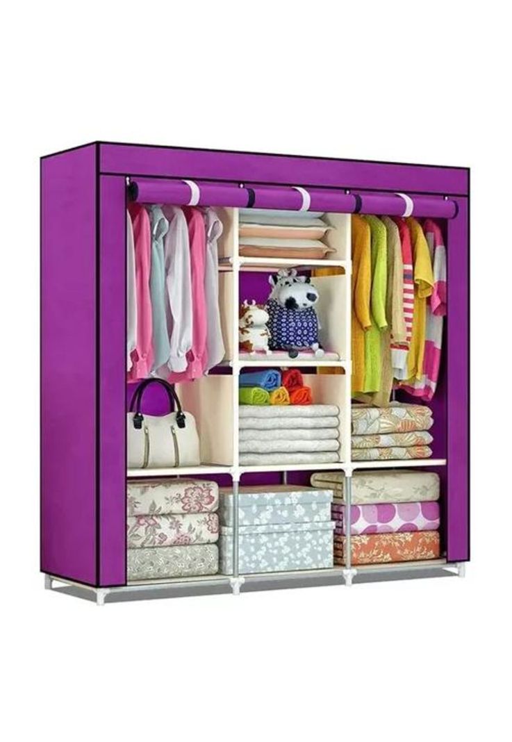 Armario closet ropero armable grande 175x45x130cm morado-0