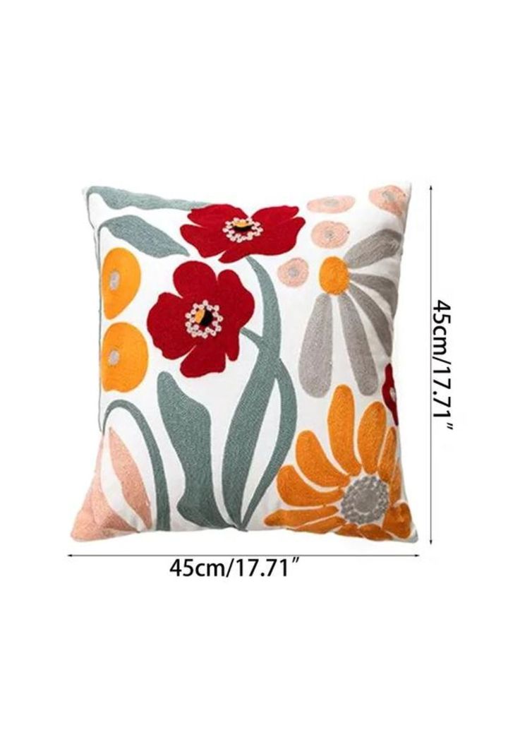 Pack de 4 Fundas para Cojines Sin Relleno con Diseños Bordados Amarillo-2