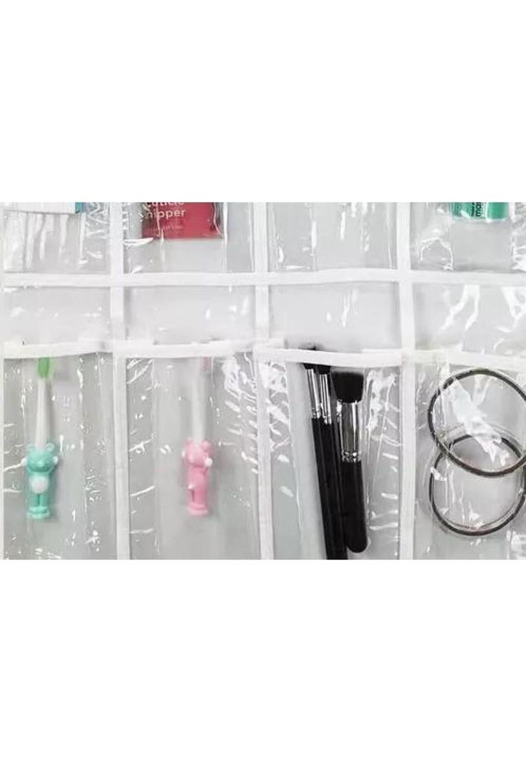 Organizador de zapatos para colgar sobre puerta transparente-5
