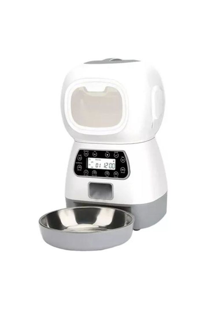 Dispensador Automático de Alimentos para Mascotas - Color Blanco-0