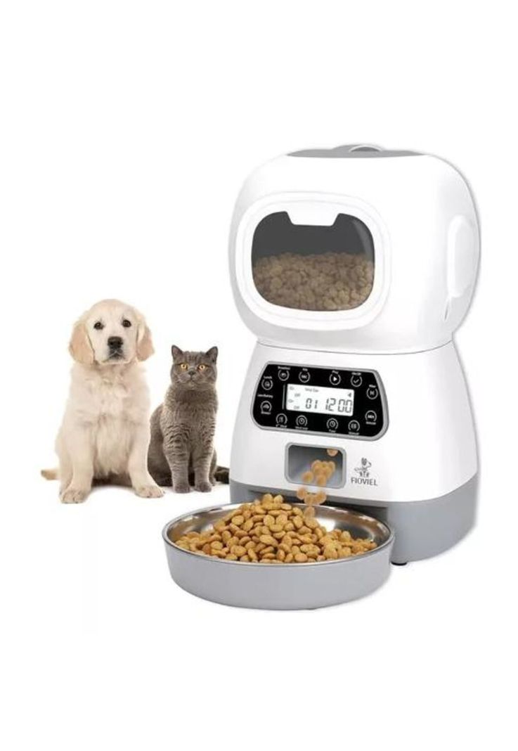 Dispensador Automático de Alimentos para Mascotas - Color Blanco-2