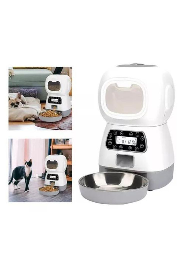 Dispensador Automático de Alimentos para Mascotas - Color Blanco-3