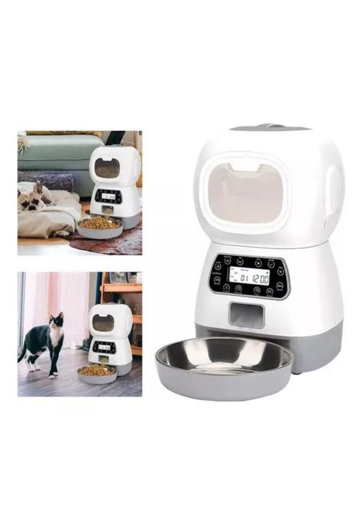Dispensador Automático de Alimentos para Mascotas - Color Blanco-5