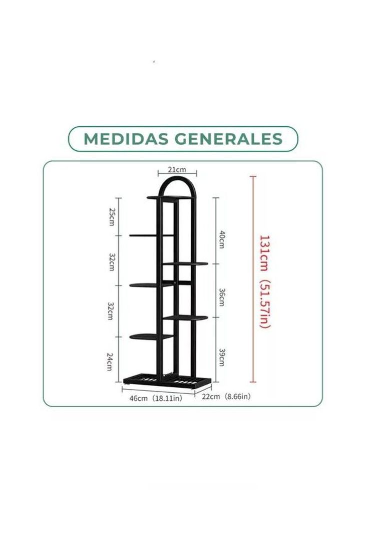 Porta Macetero Soporte para 5 Macetas Estante Metálico Jardín-2
