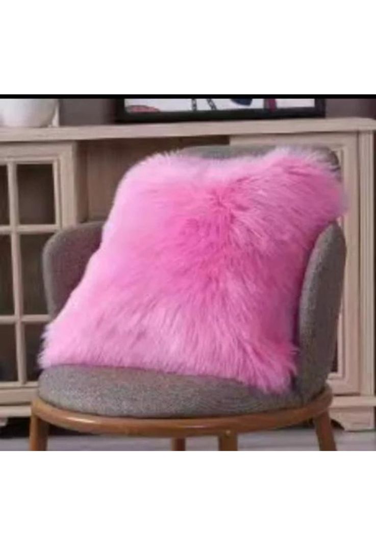 Fundas de cojín peluditas 45x45 cm color fucsia-1