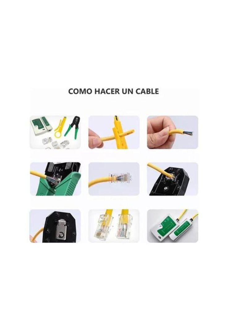 Kit de herramientas cableado redes básico, color negro-3