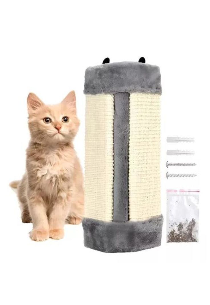 Rascador pared gatos esquinero sofa sillon gato gris-1