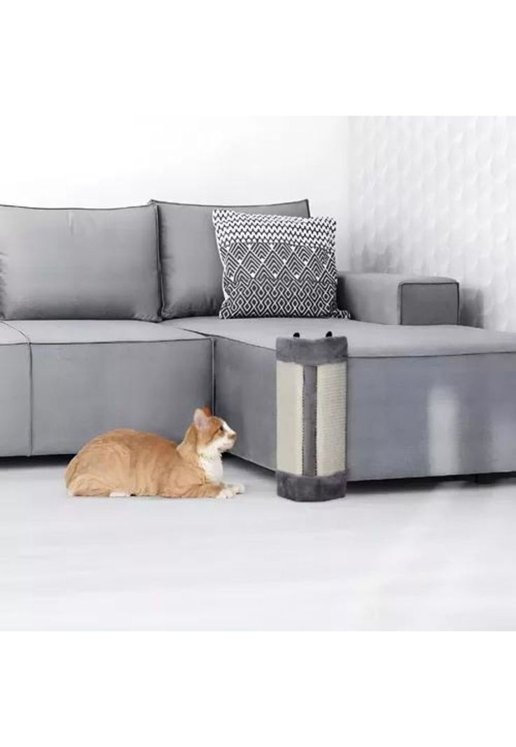 Rascador pared gatos esquinero sofa sillon gato gris-3