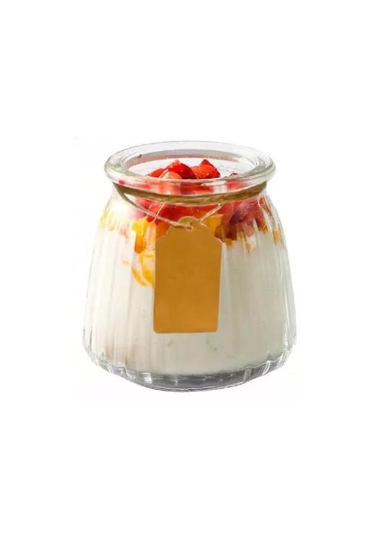 40 Vasos Vidrio Con Tapa Yogurt Postre Sopa 130ml-0