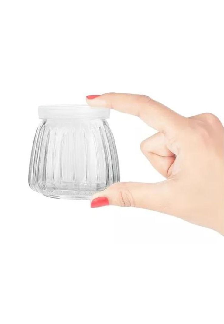 40 Vasos Vidrio Con Tapa Yogurt Postre Sopa 130ml-1