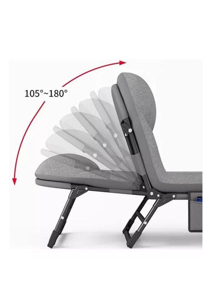 Catre/cama campaña outdoor plegable acolchado gris-3
