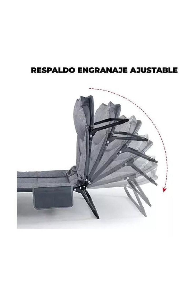 Catre/cama campaña outdoor plegable acolchado gris-2