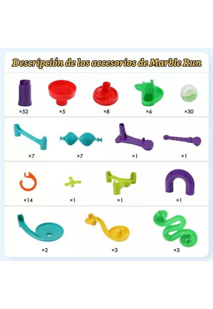 Pista de bolitas 197 piezas, juguetes de bloques de construcción multicolor-1