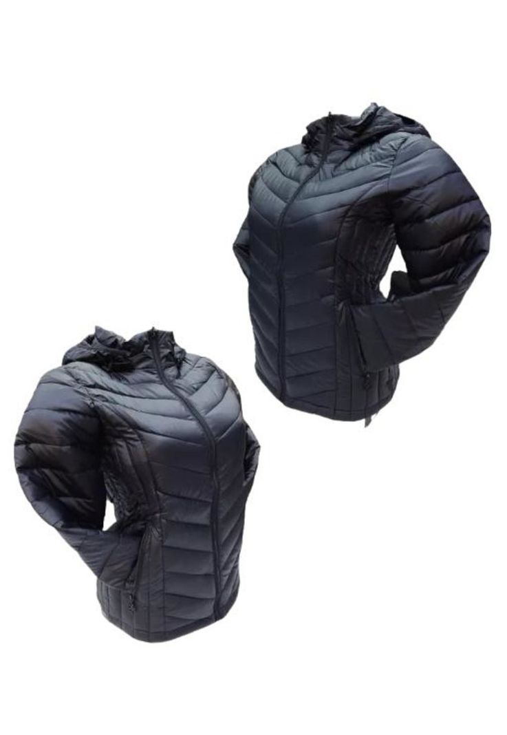 Chaqueta 3/4 Corta Mujer Engomada Térmica, Envío Rápido, Negro, Talla 2XL-2