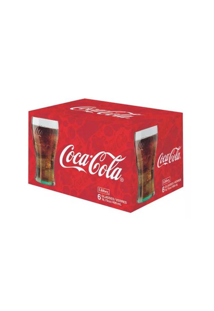 Set 6 Vasos Diseño Coca Cola 495ml Agua-2