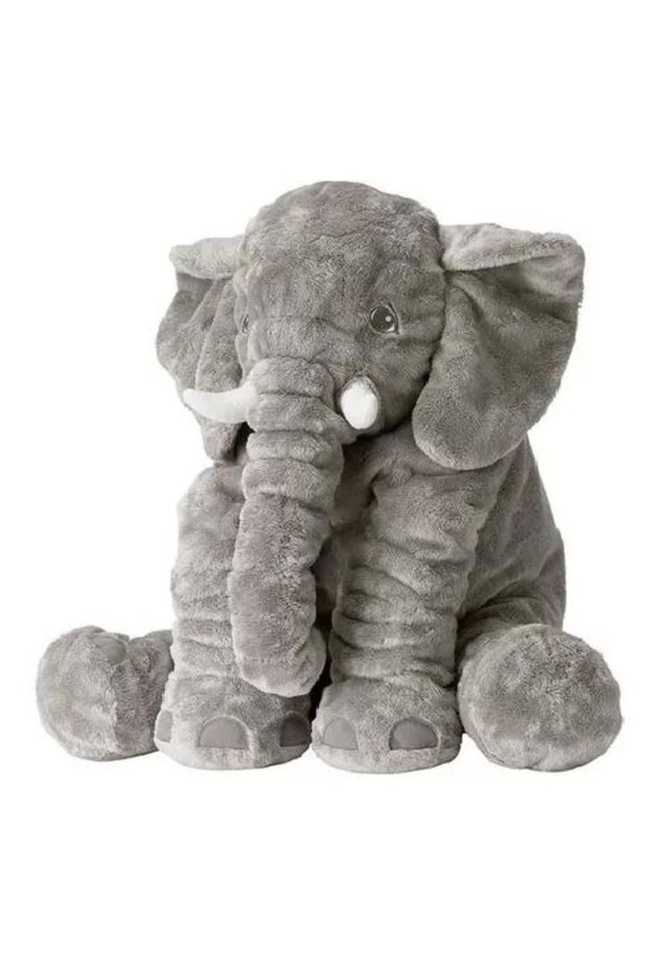 Peluche Gigante Elefante Gris - Almohada Bebé Suave y Liviano-0
