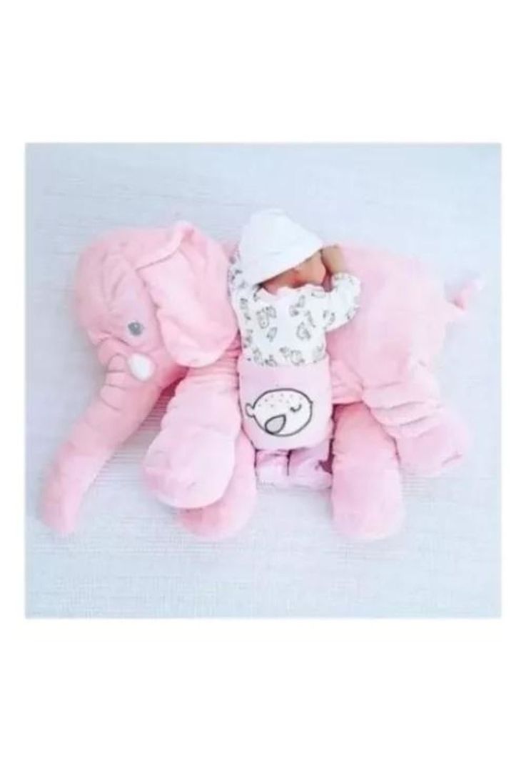 Peluche Gigante Elefante Gris - Almohada Bebé Suave y Liviano-3