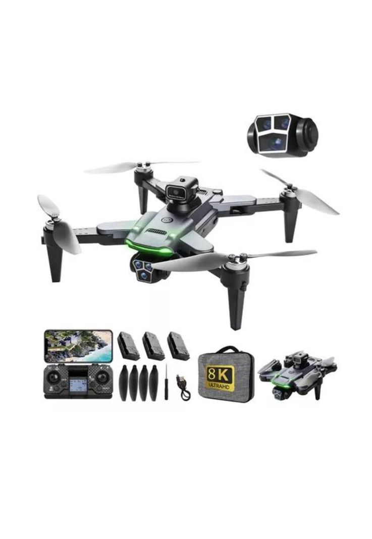 Drone 4k Gps Wifi Plegable Con Cámara Doble 3 Baterías-3