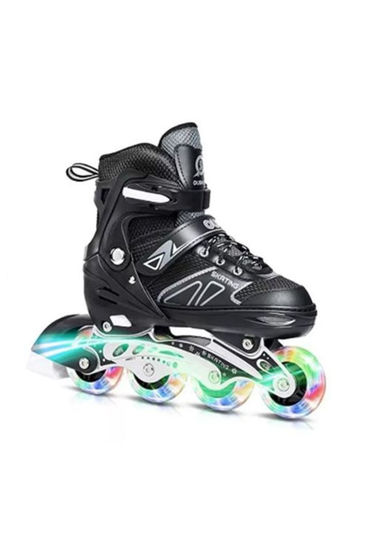 Patines en línea rollers ajustables talla 35-38, negro-0