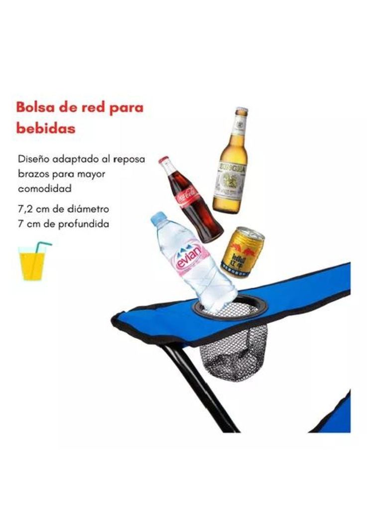 Silla plegable de camping con porta vaso y bolsa negra-6