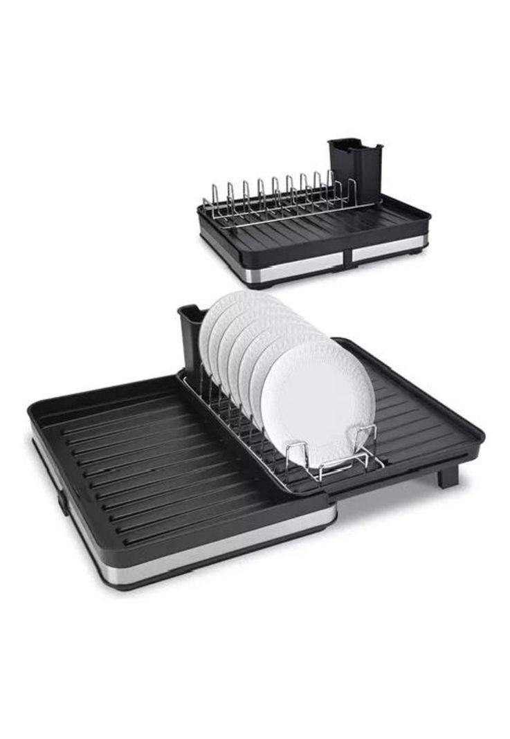 Secaplatos Escurridor de Cocina - Acero Inoxidable, Plegable, Para Loza-1