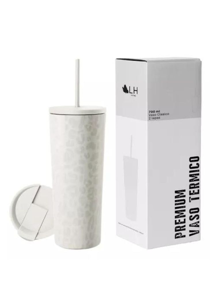 Vaso térmico mug LH 700 lt, acero inoxidable, frío y calor, color blanco-0