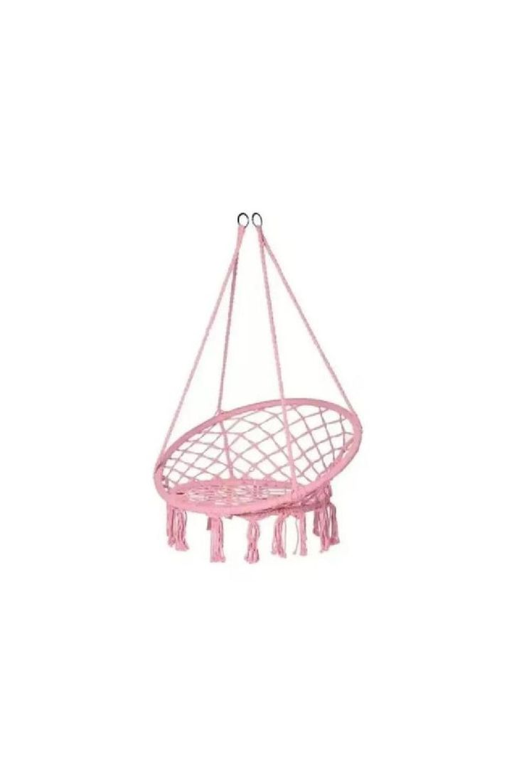 Silla hamaca colgante para terraza o jardín color rosado-0