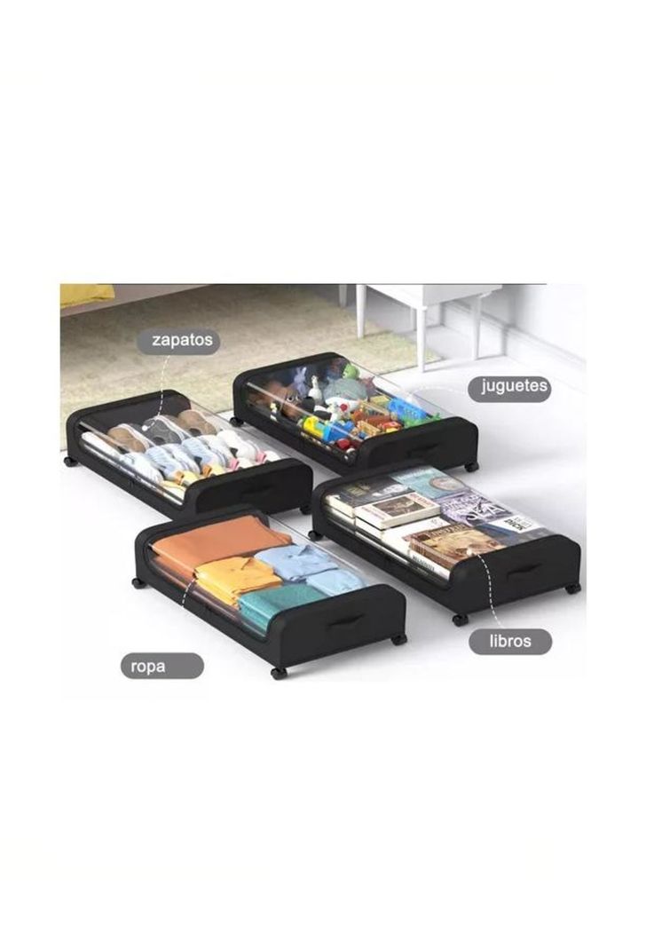 Pack 2 Organizador Ropa Debajo Cama-3