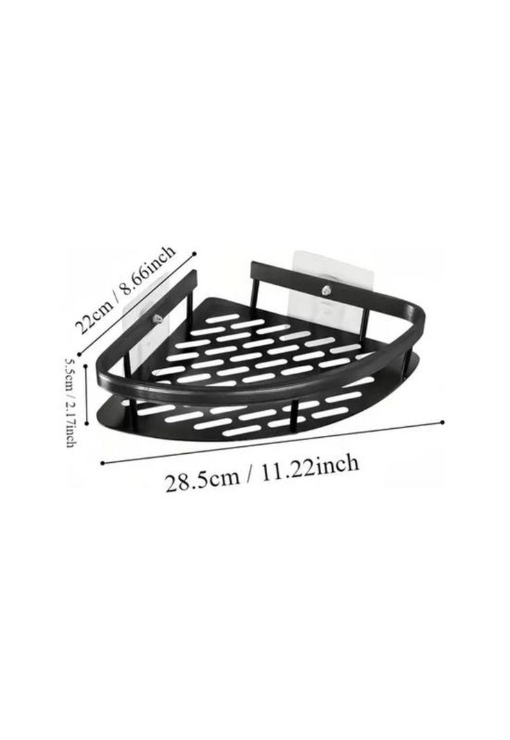 Esquinero organizador ducha baño estante, color negro-1