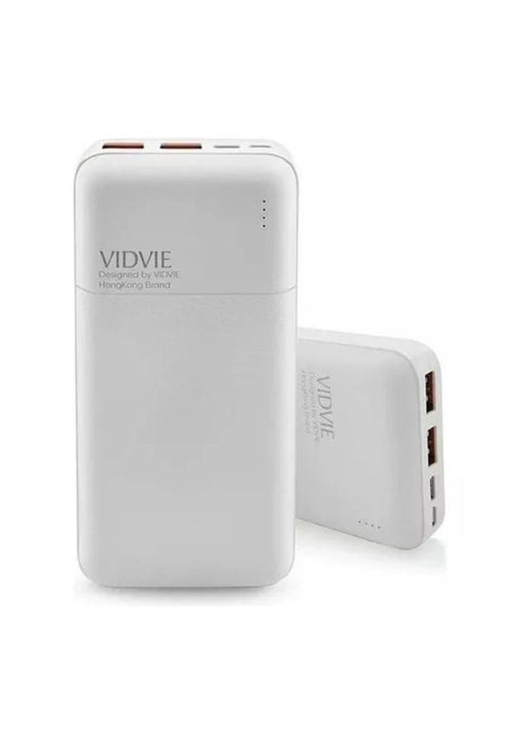 Power bank Vidvie de 20,000 mAh, color blanco-0