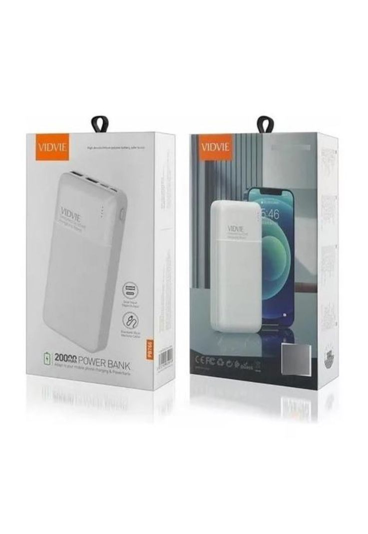 Power bank Vidvie de 20,000 mAh, color blanco-2