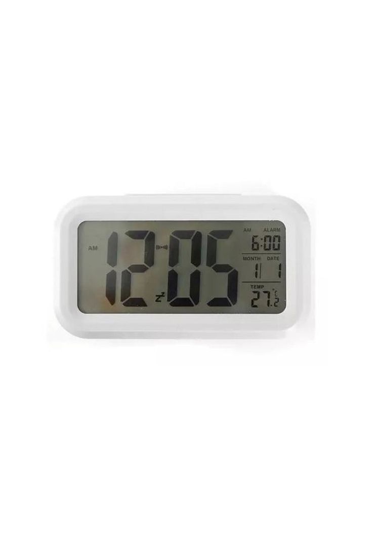 Reloj despertador pantalla led color blanco-0