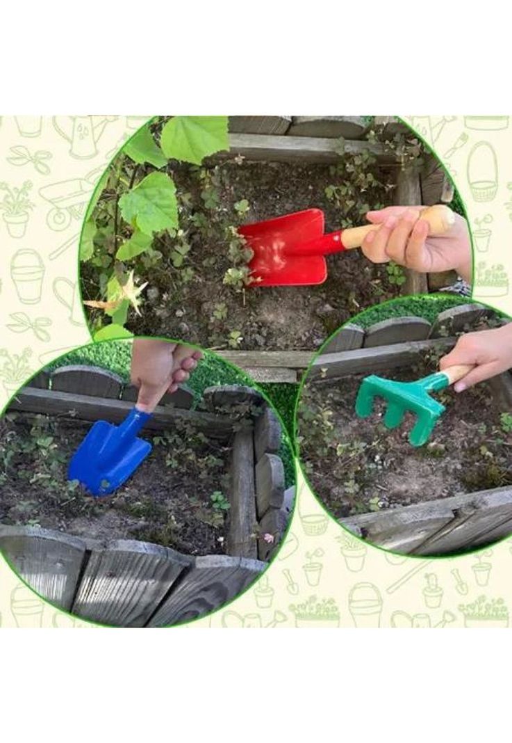 Set de jardinería infantil: herramientas didácticas multicolor-3
