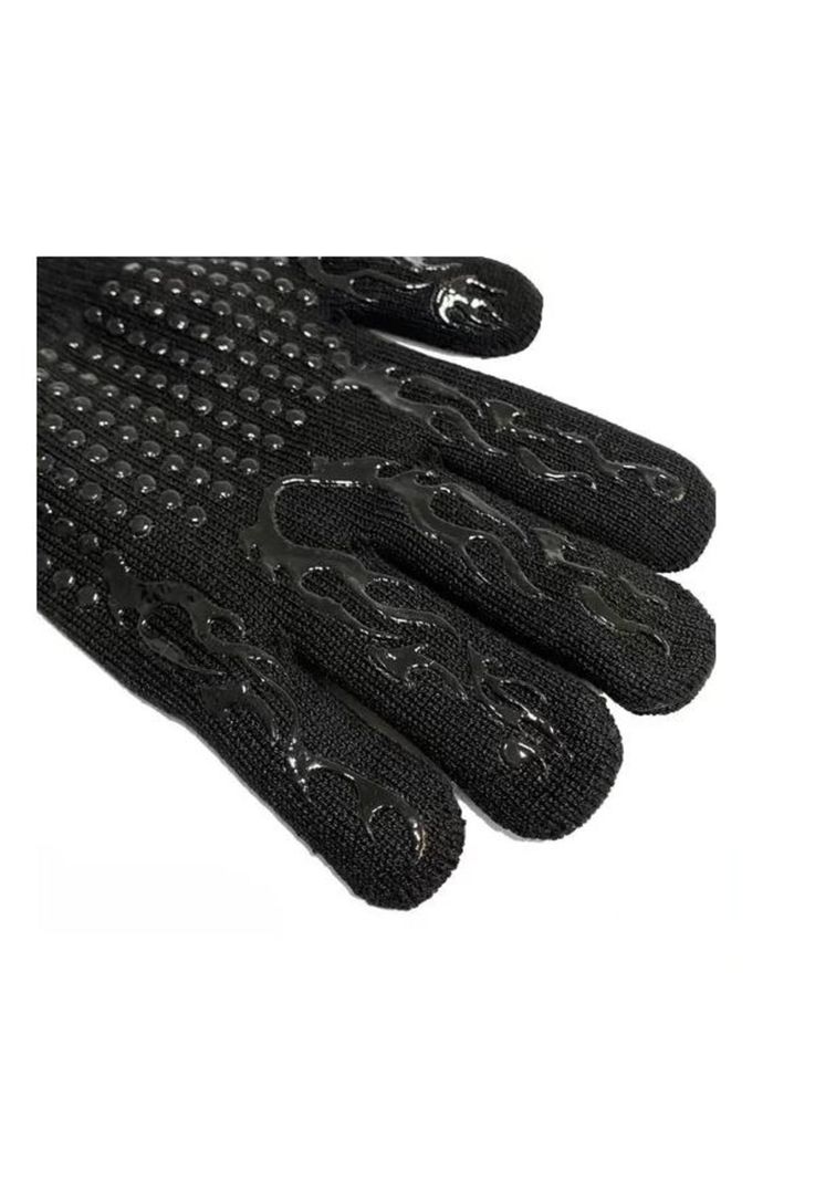 Pack Set Cepillo Inox + 2 Guantes Alta Temperatura Asado Bbq