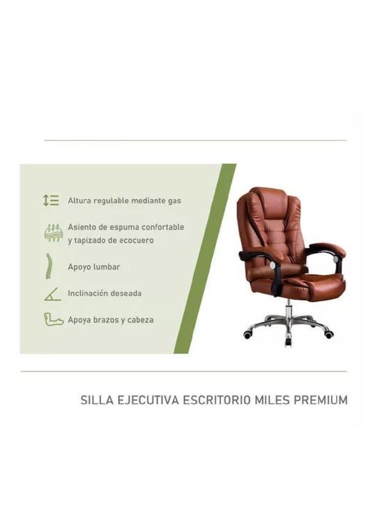 Silla de escritorio Lumax Miles ZGS-959-SA ergonómica color marrón-4