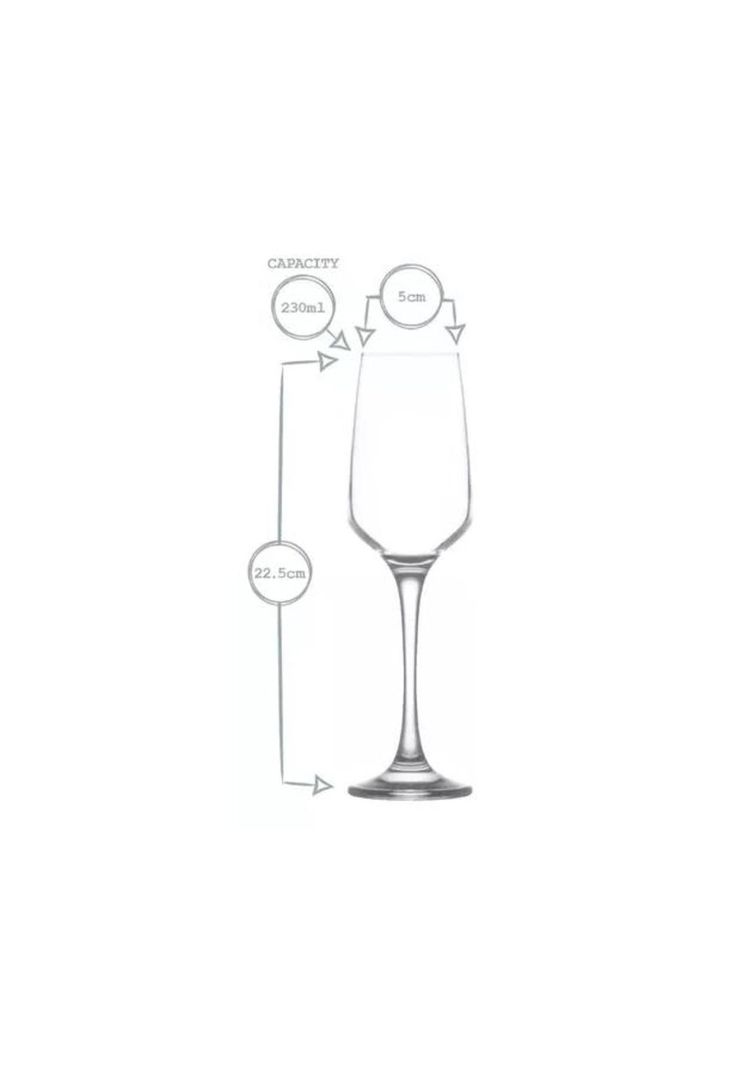 Set 6 Copas Champagne Cóctel 230ml Cristal-1