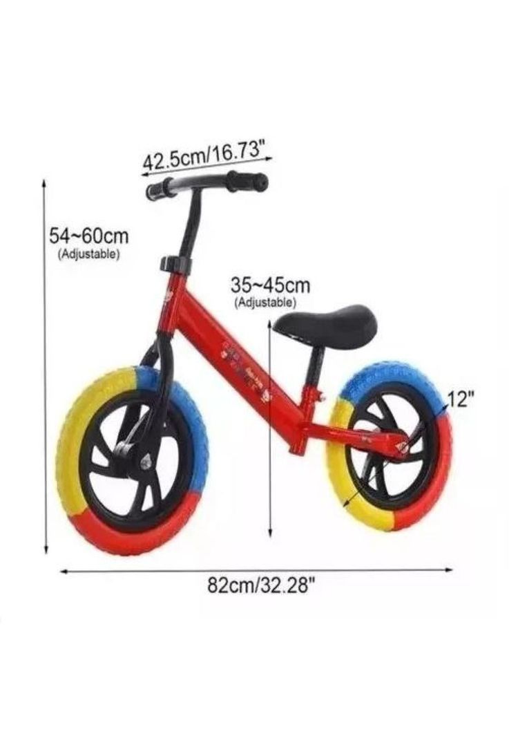 Bicicleta De Equilibrio Sin Pedales De Aprendizaje Niños Azul rueda Colores-1