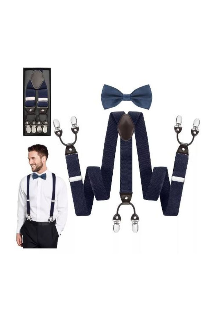 Suspensor humita en caja tirantes hombre ajustable elástico, azul marino-2