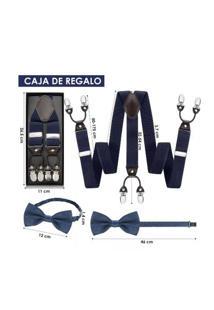 Suspensor humita en caja tirantes hombre ajustable elástico, azul marino-4