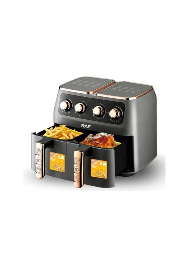 Freidora doble recipiente sin aceite digital, 12L-0