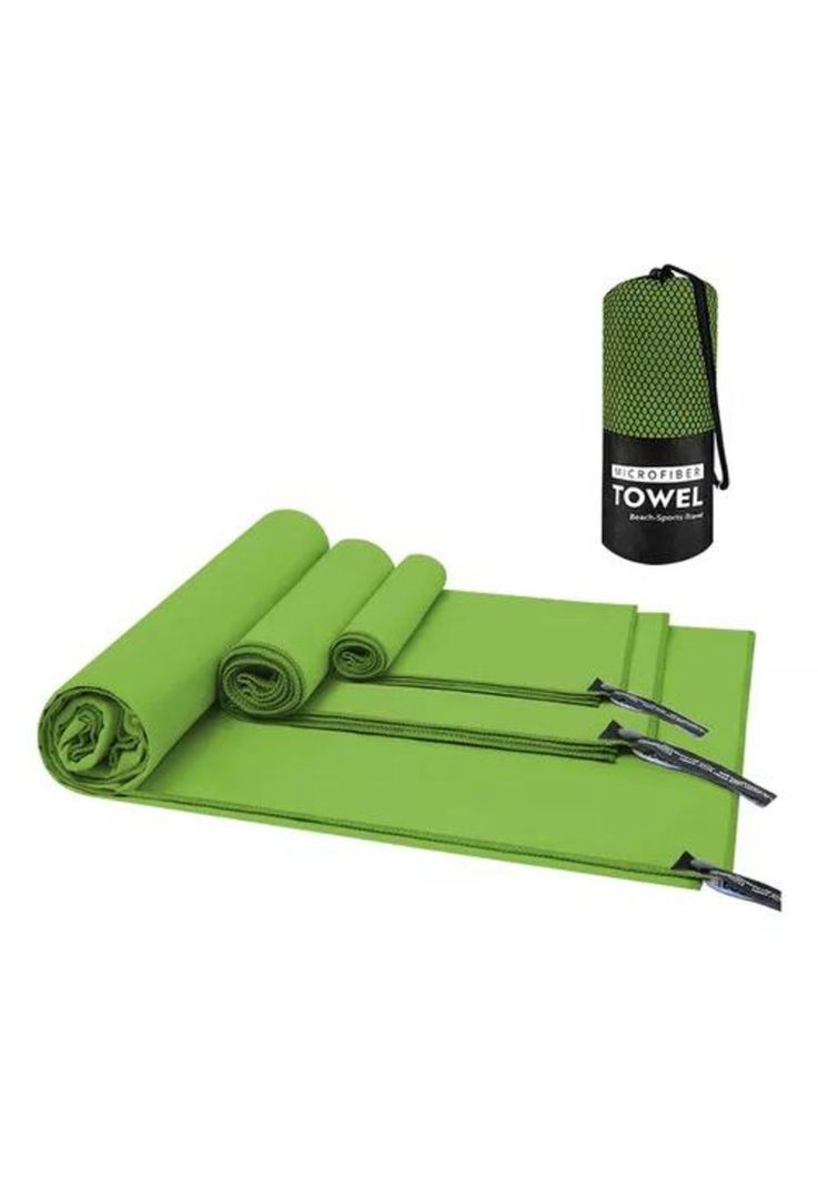 Toalla baño viaje microfibra secado rápido, pcs verde fluore-0