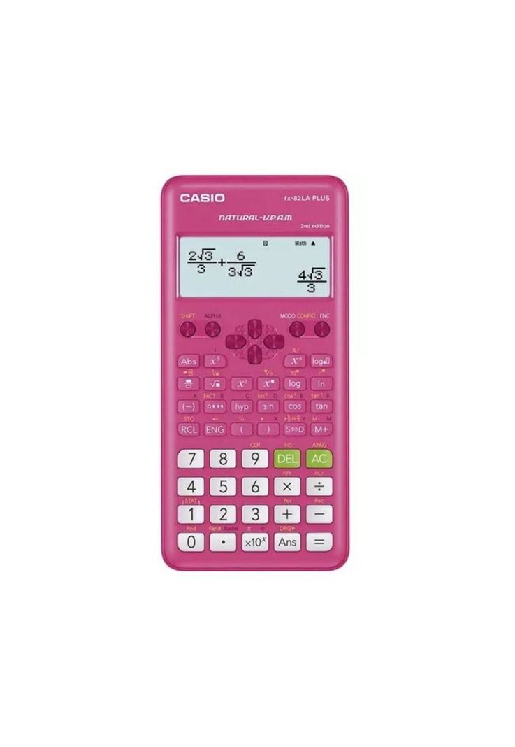 Calculadora Casio científica FX-82LAPLUS2-PK Plus, color rosa-0