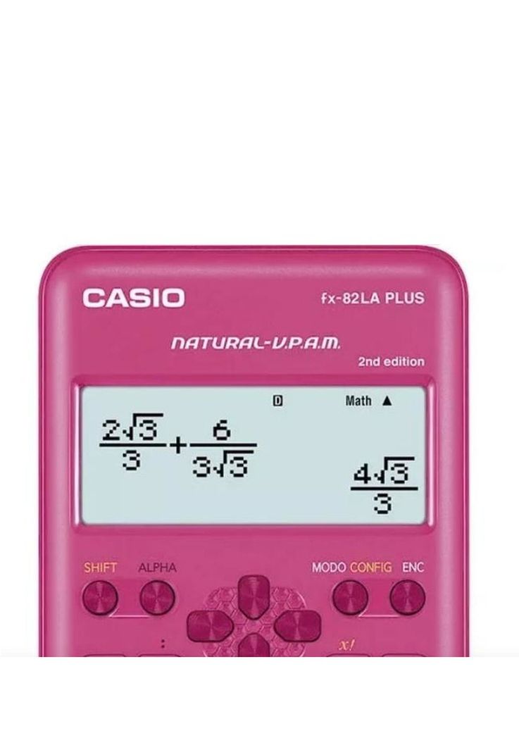 Calculadora Casio científica FX-82LAPLUS2-PK Plus, color rosa-1