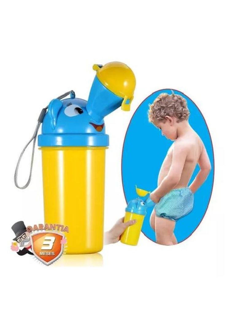 Urinario Infantil Portátil - Niños, Viajes, Tipo Botella, Color Amarillo-2