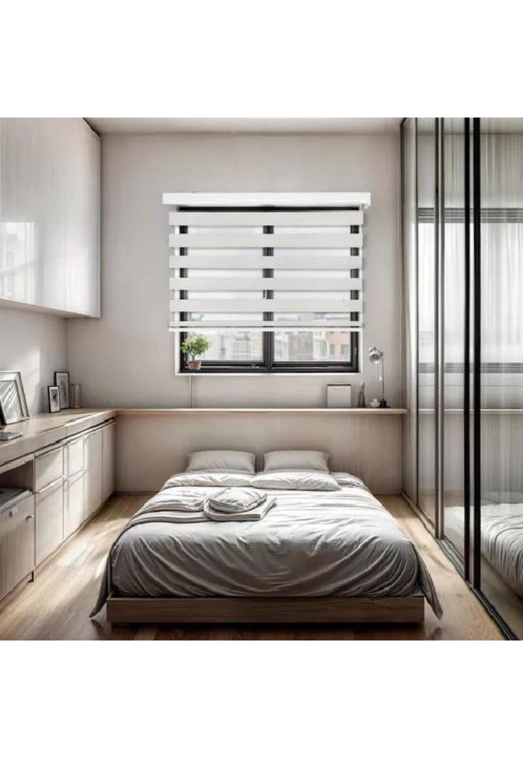 Cortina Roller Duo Zebra Día Noche 150x200cm Blanco Jaspeado-5
