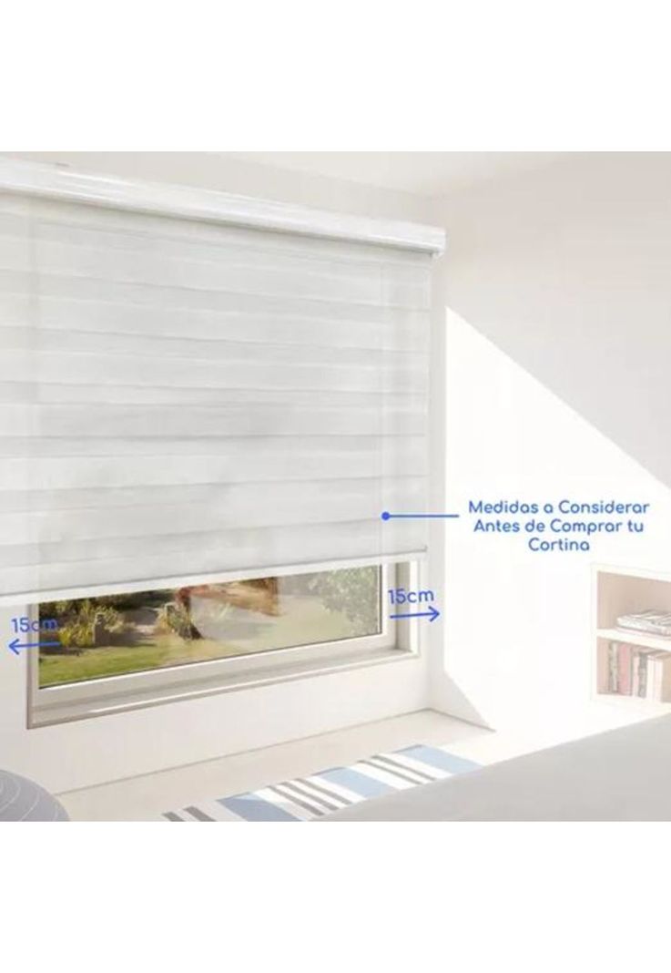 Cortina Roller Duo Zebra Día Noche 150x200cm Blanco Jaspeado-6