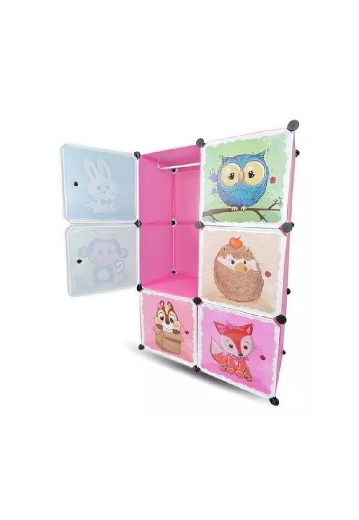 Organizador infantil modular para closet rosado-0