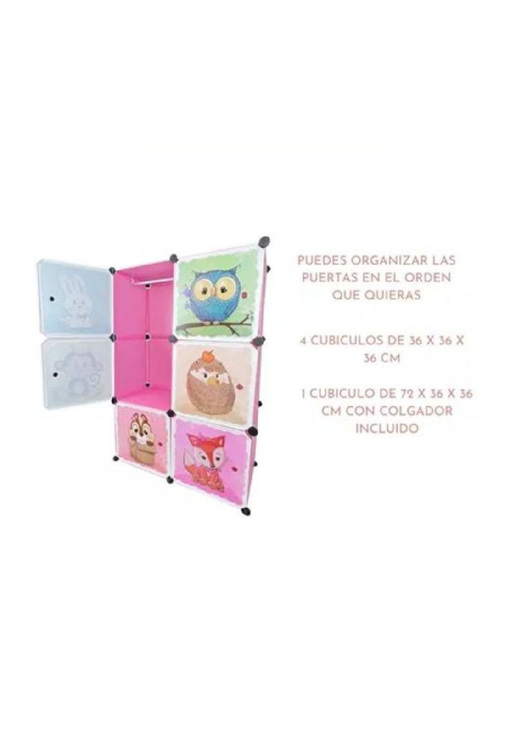 Organizador infantil modular para closet rosado-1